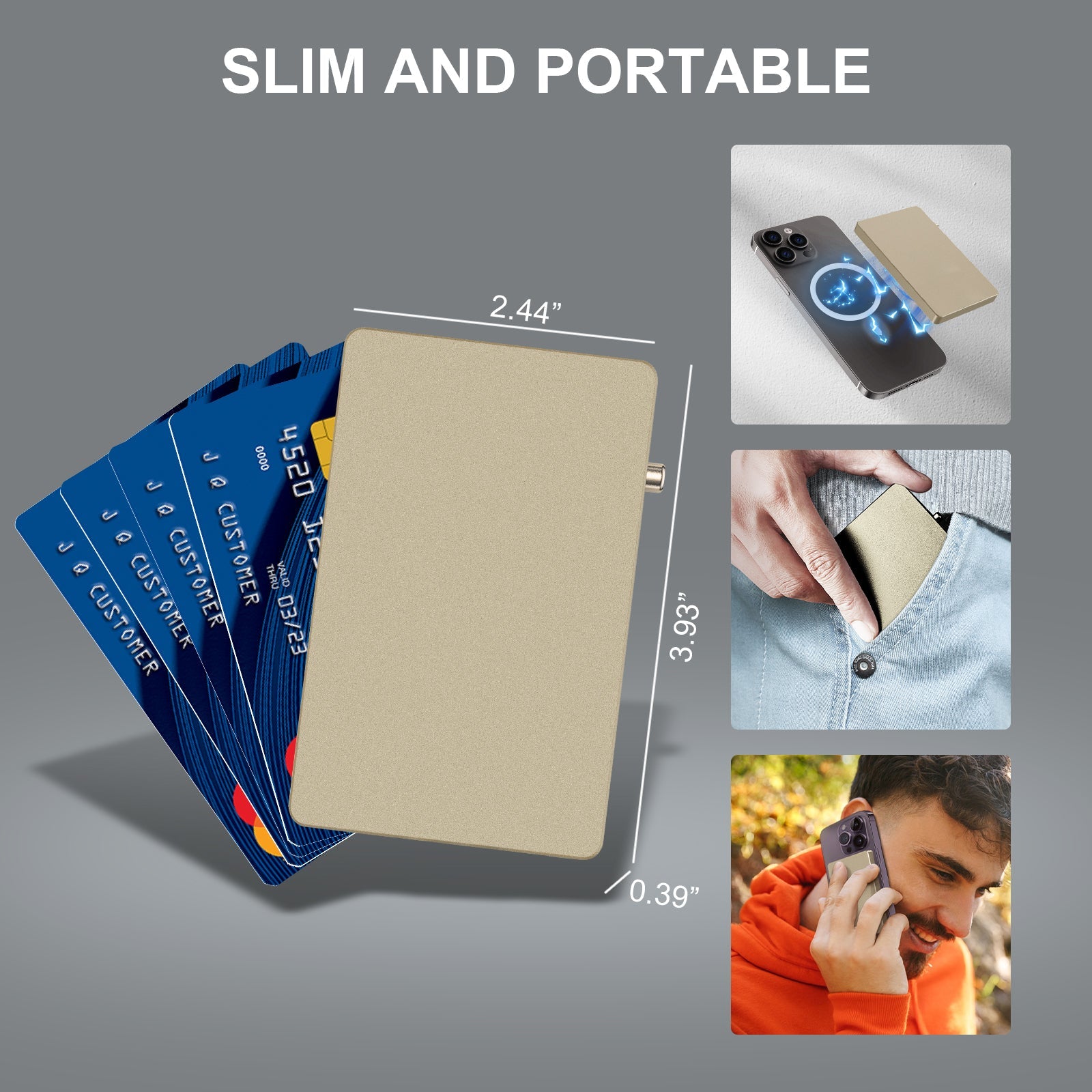 All-Aluminum Pop Up Slide Rfid Slim Basic Card personalized wallet for men